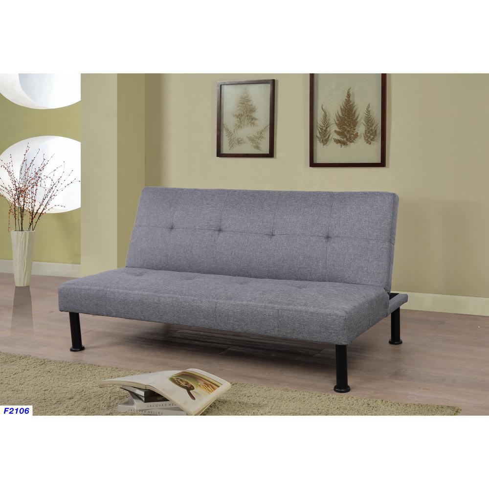 Gray Linen Futon Convertible Sofa F2106 The Home Depot Gray Linen Futon Convertible Sofa F2106