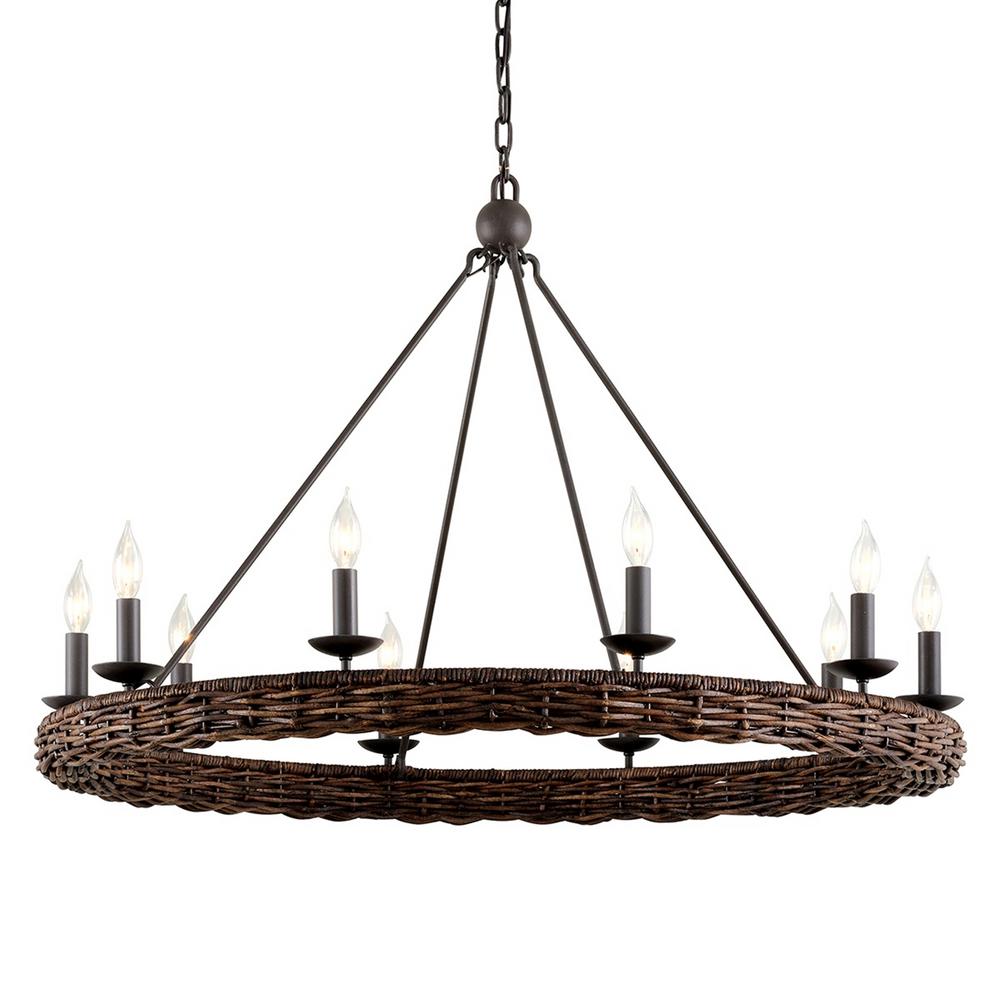 Troy Lighting Nest 10 Light Brooklyn Bronze Chandelier With Troy Lighting Nest 10 Light Brooklyn