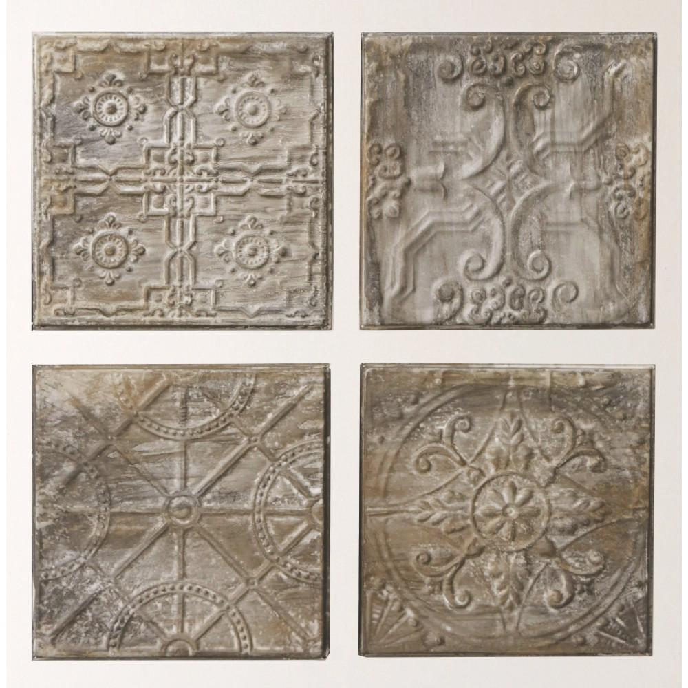 3r Studios 12 5 In H X W Antiqued Tin Tiles Wall Art W Antiqued Tin Tiles