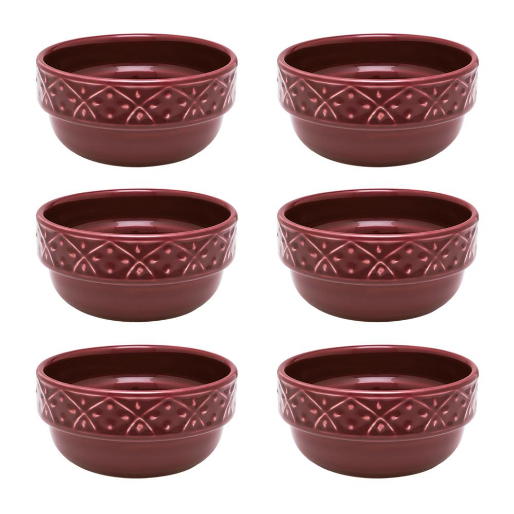 Manhattan Comfort Mendi 16.91 oz. Maroon Red Earthenware Soup Bowls (Set of 6) was $89.99 now $53.91 (40.0% off)