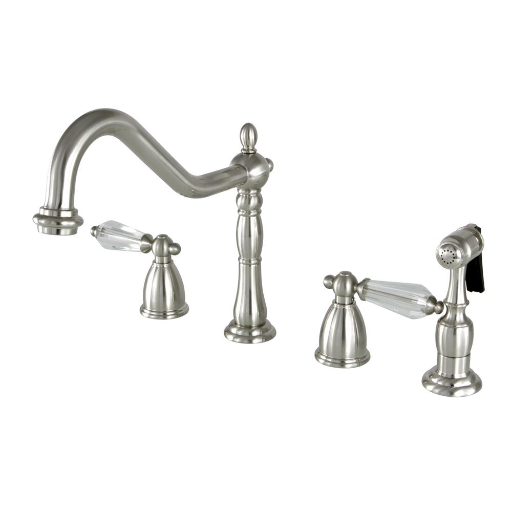 Kingston Brass Victorian Crystal 2 Handle Standard Kitchen Faucet With