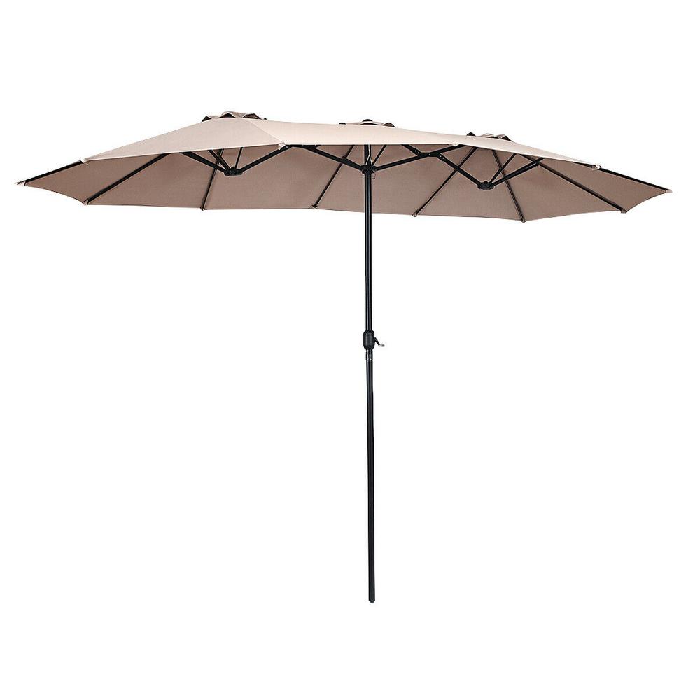 double patio umbrella with base