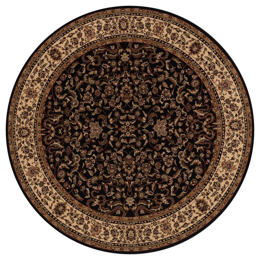 Concord Global Trading Persian Classics Kashan Black 8 ft. Round Area ...