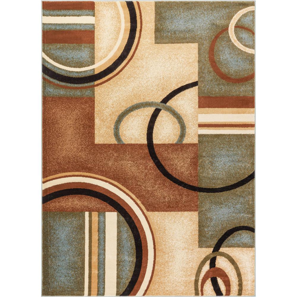 Well Woven Barclay Arcs And Shapes Light Blue 4 Ft X 5 Modern Geometric Area Rug