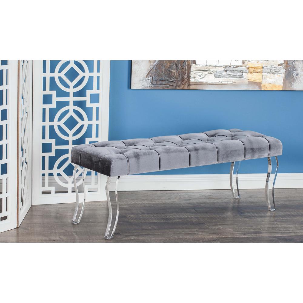 Wooden Acrylic Velour Bench