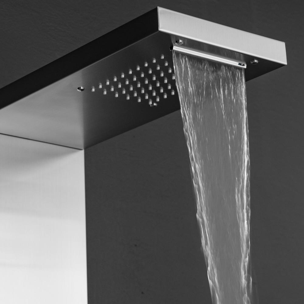 AKDY 55 Rainfall Waterfall Stainless Steel Bathroom Shower Panel System
