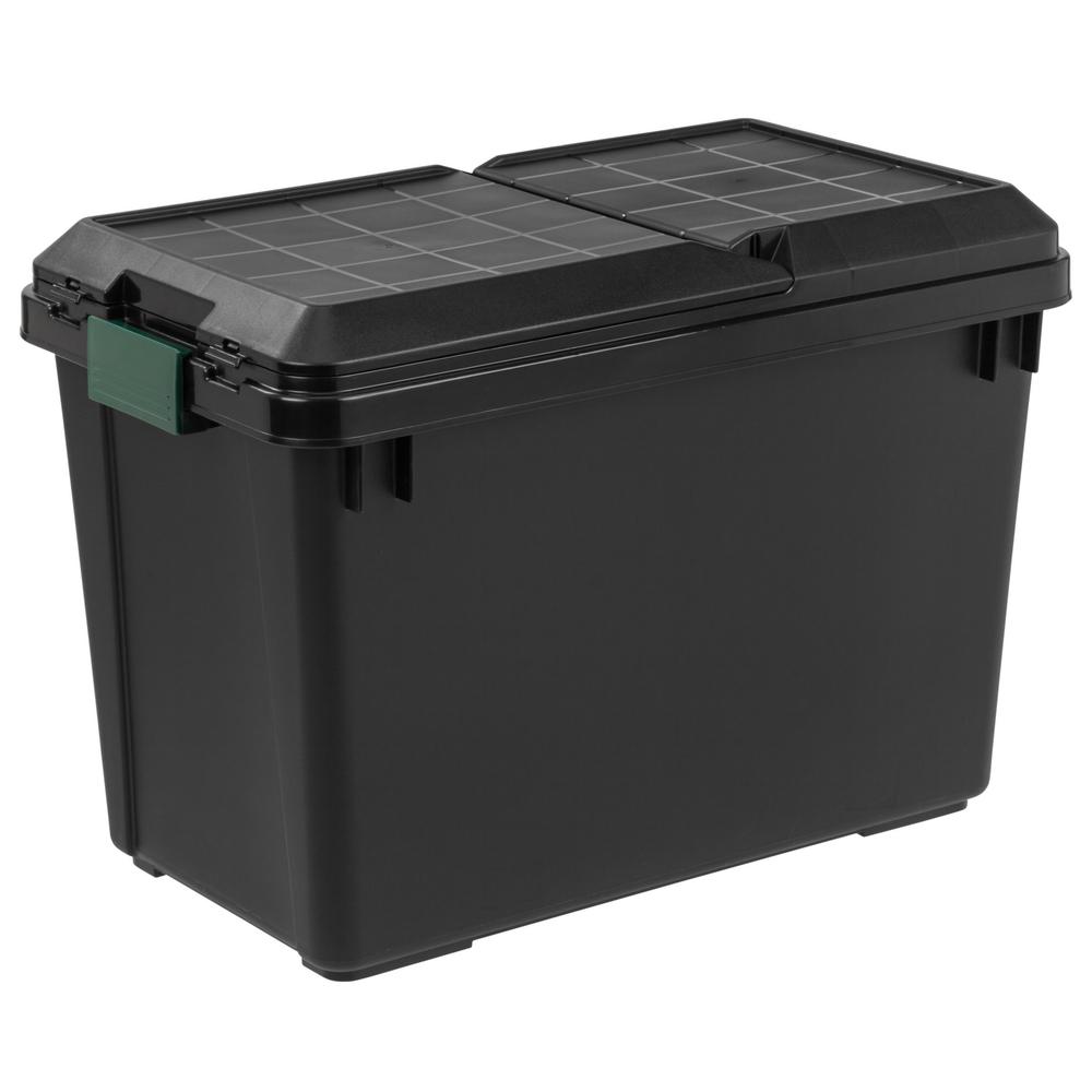 IRIS 82 Qt. Remington Weather Tight StoreItAll Storage Bin in Black