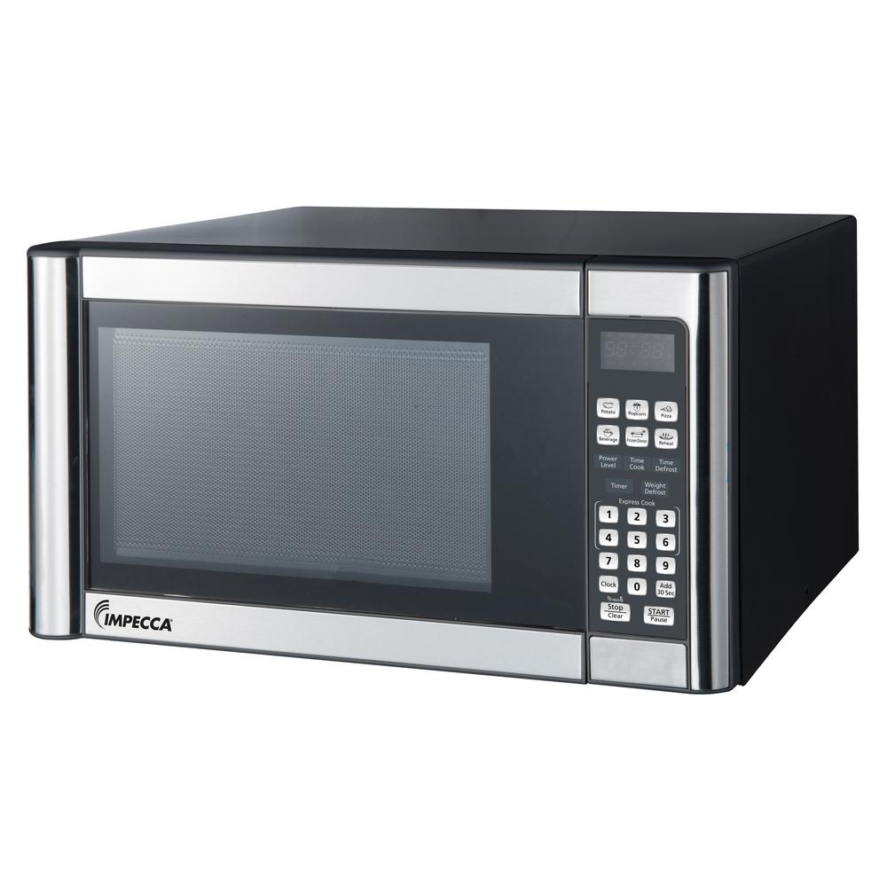 Impecca 1.1 cu. ft. Countertop Microwave in Stainless with One Touch