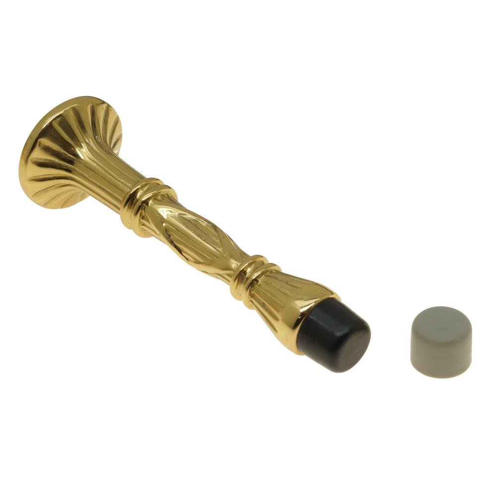 4 in. Solid Brass Ribbon and Reed Arrow Base Door Stop in Polished ...