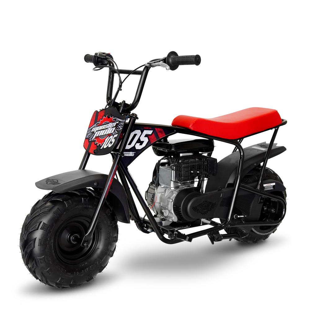 Monster Moto Classic Red and Black 105cc Gas Mini Bike-MM-B105-RB ...