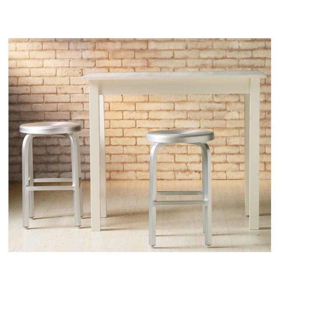 Home Decorators Collection Melanie 24 inch Brushed Aluminum Swivel Bar Stool by Home Decorators Collection