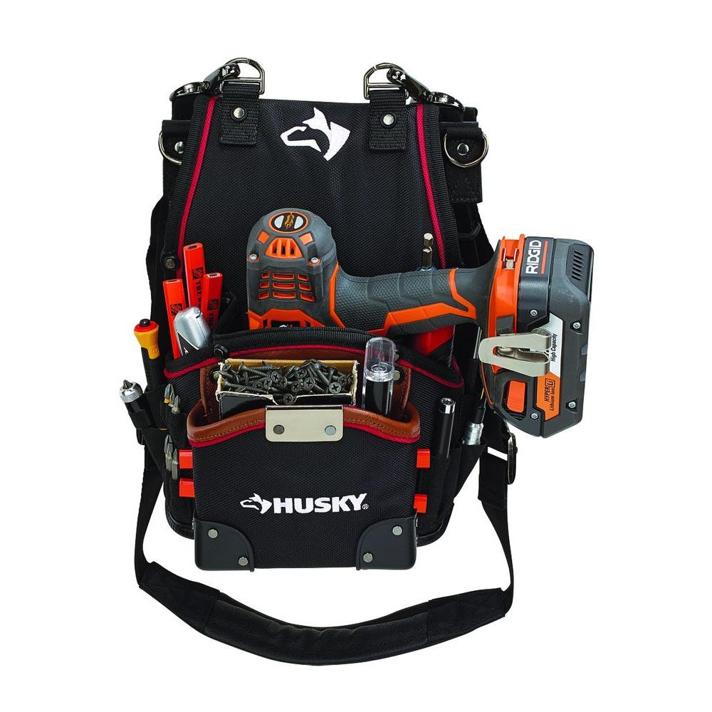 Husky 2-Pocket Drill Driver Tool Pouch with Leather