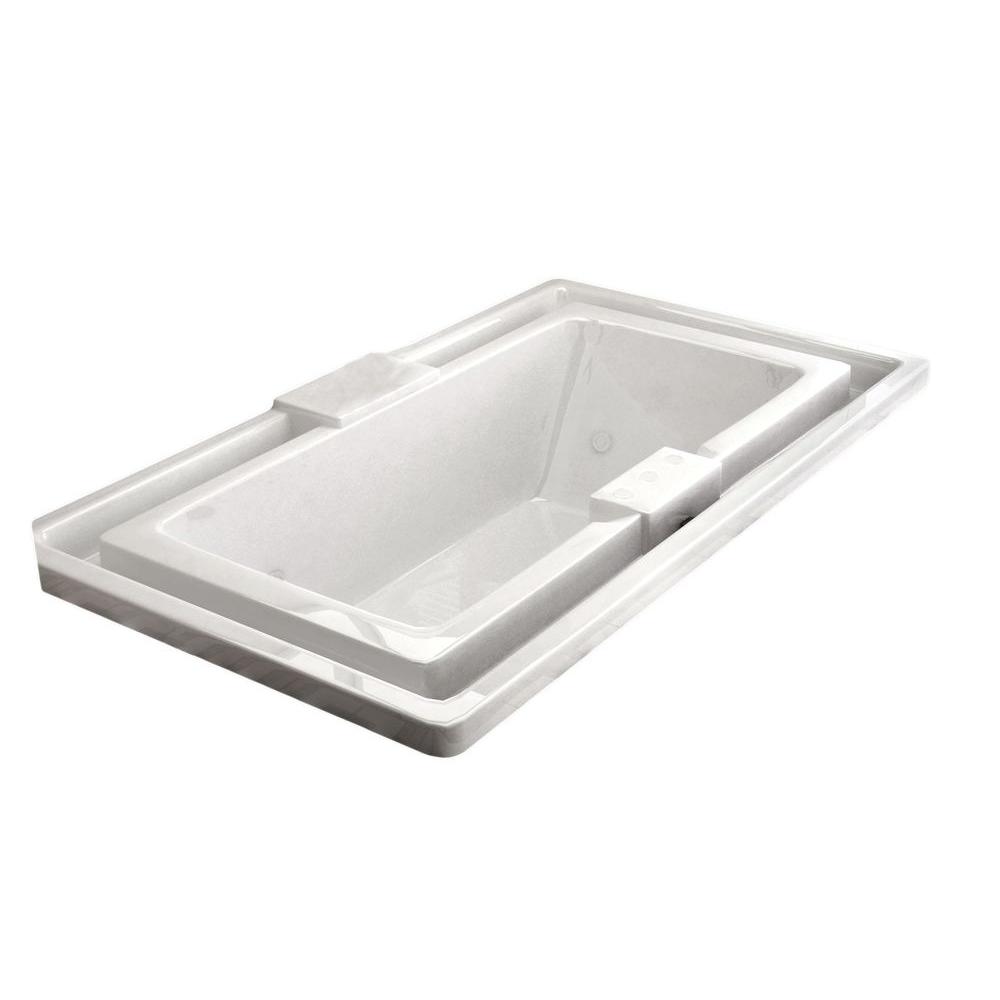 Universal Tubs Opal 6.5 ft. Rectangular Drop-in Whirlpool Bathtub in White by Universal Tubs