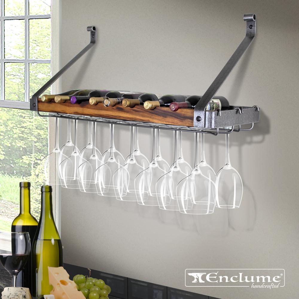 Enclume Signature 36 In 8 Bottle Bookshelf Wine Rack Hammered