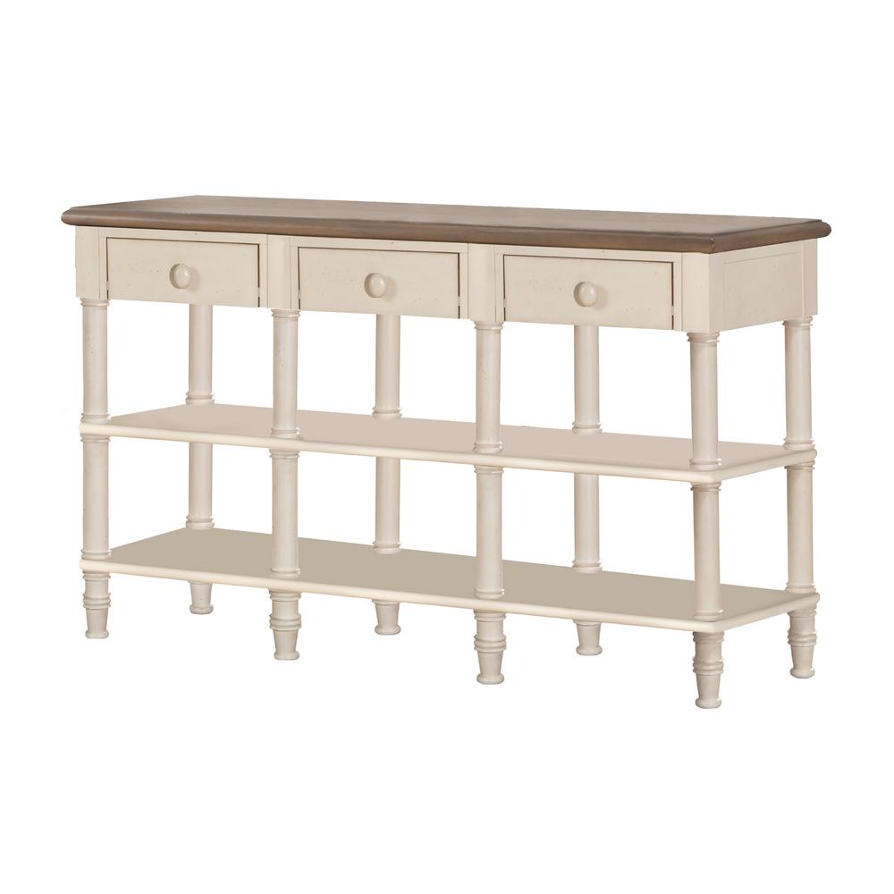 Hilale Furniture Seneca Driftwood Sofa Table With 3 Drawers Hilale Furniture Seneca Driftwood Sofa Table With 3 Drawers Baskets Not Included