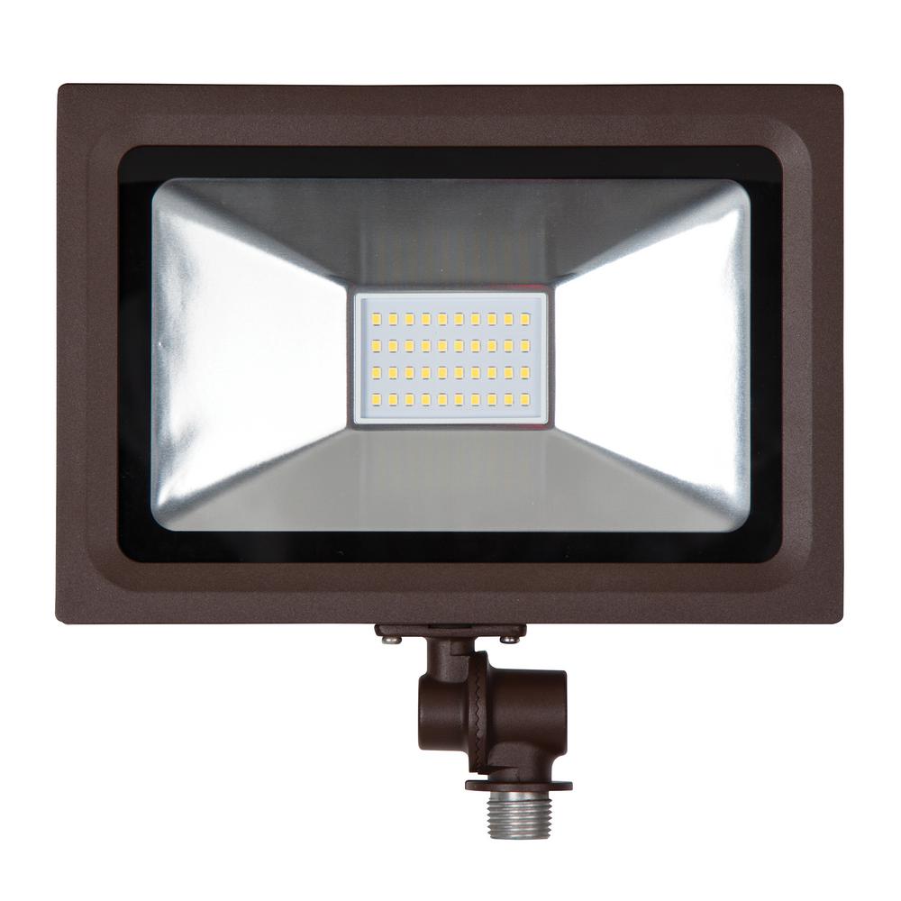 Sunset Lighting 30-Watt 110-Degree Bronze Outdoor Integrated LED Flood Light F7503-49-4K