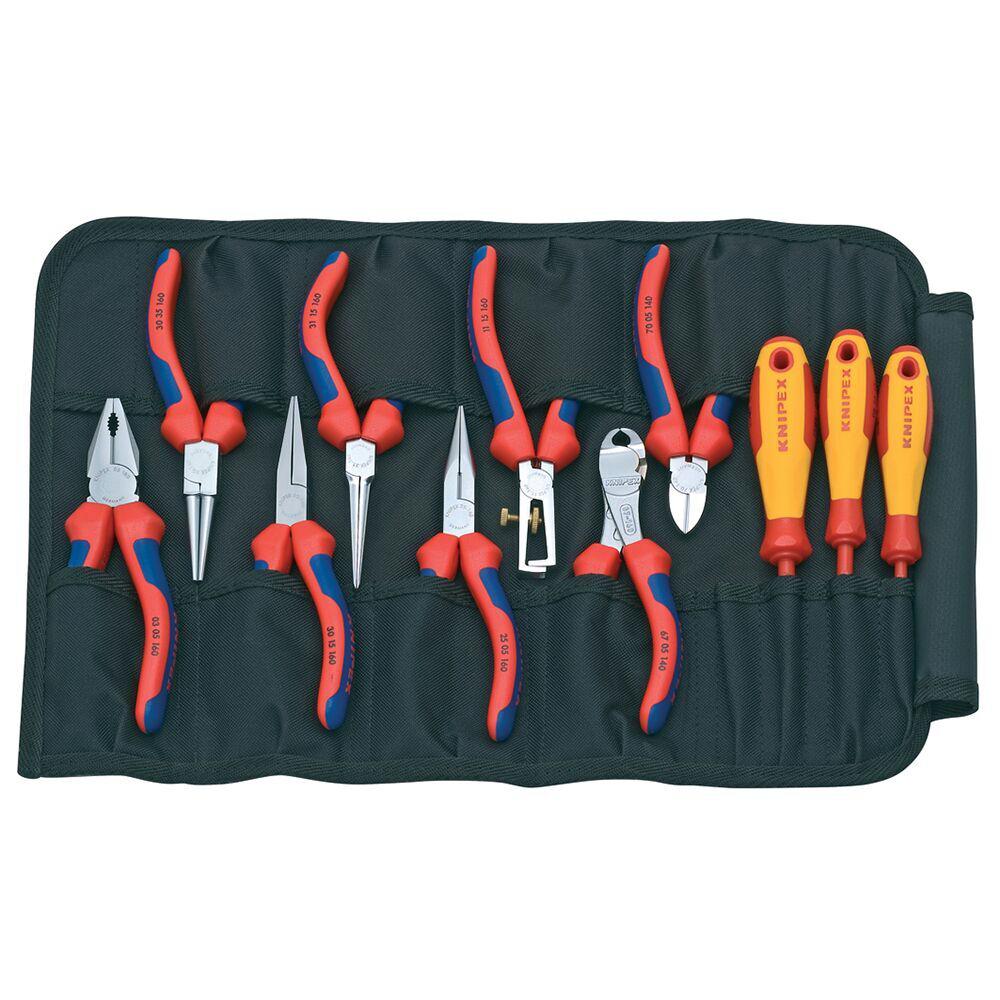 KNIPEX Pliers and Screwdriver Tool Roll Set (11Piece)00 19 41 The