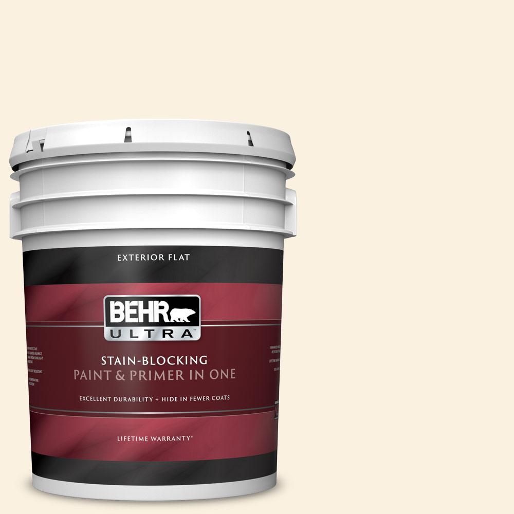 BEHR ULTRA 5 gal. M2901 Thickened Cream Flat Exterior Paint and