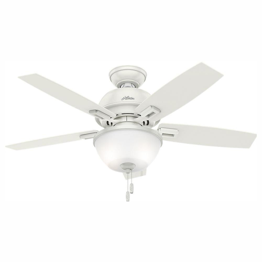 Hunter Donegan 44 In Led Indoor Fresh White Ceiling Fan With Bowl