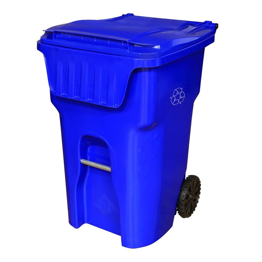 Recycling Bins Trash The Home Depot Edge 95 Gal Wheeled Recycling Container