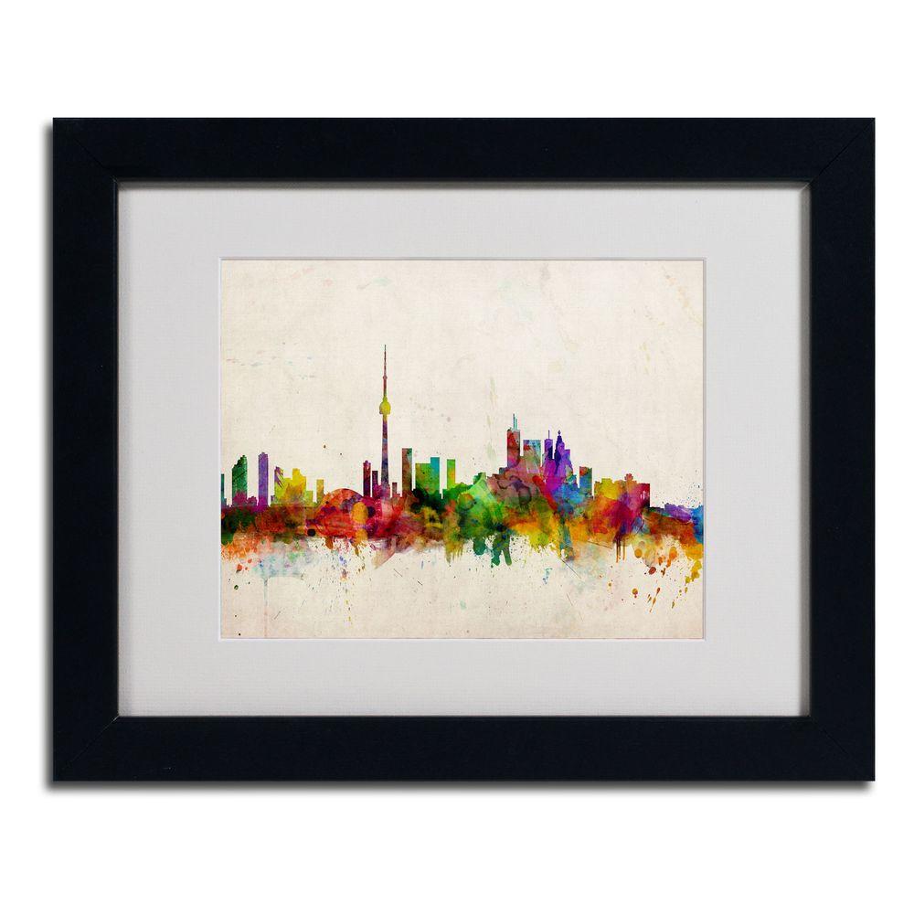 Trademark Fine Art 11 in. x 14 in. Toronto Skyline Matted Framed Art