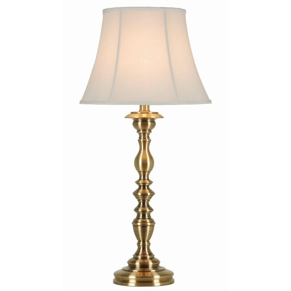 Fangio Lighting 33.25 in. Antique Brass Metal Table Lamp-1251 - The