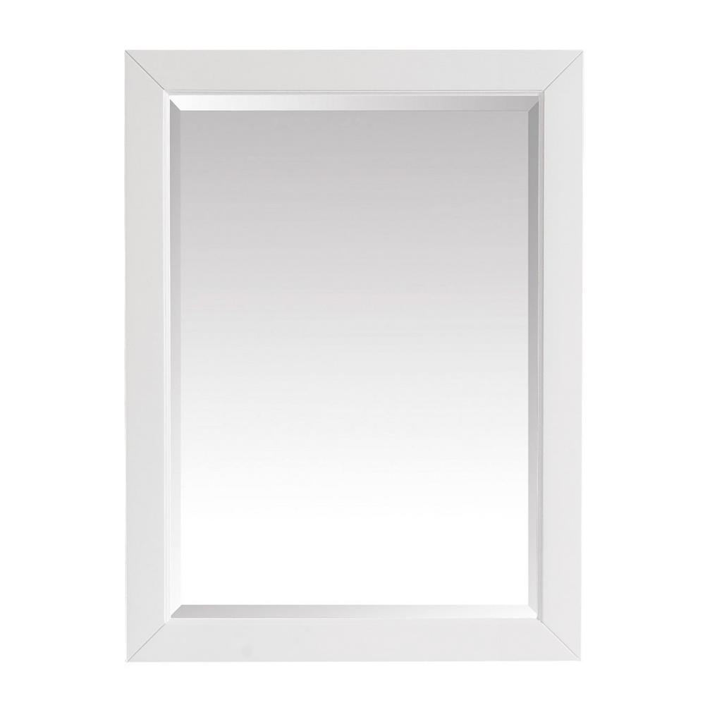 White Beveled Edge Bathroom Mirrors Bath The Home Depot Windlowe