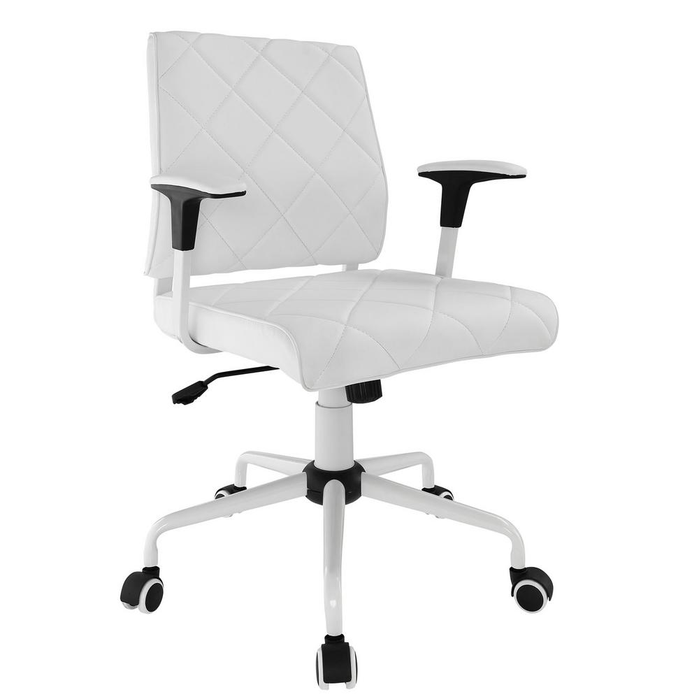 Modway Lattice White Vinyl Office Chair Eei 1247 Whi The Home Depot Modway Lattice White Vinyl Office Chair