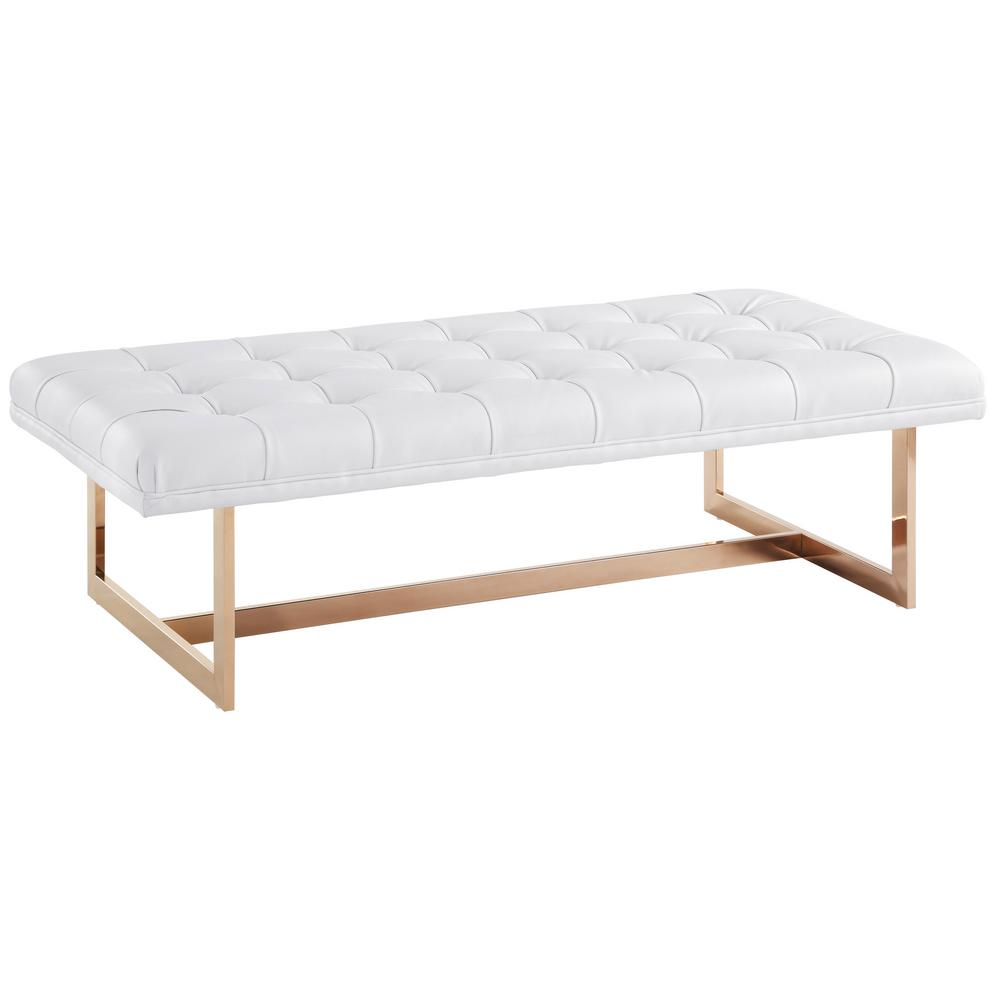 Tov furniture oppland white eco leather bench