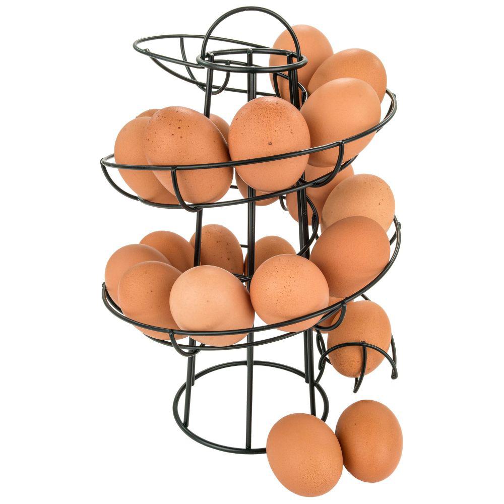Egg Skelter,Spiral Design Metal Display Egg Holder Basket