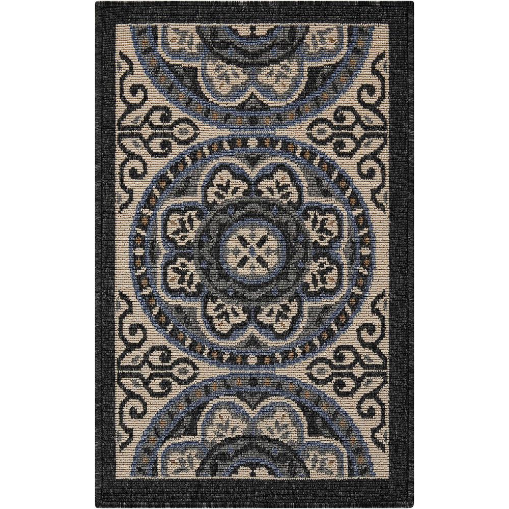 Nourison Caribbean Ivory/Charcoal 2 ft. x 3 ft. Indoor/Outdoor Area Rug