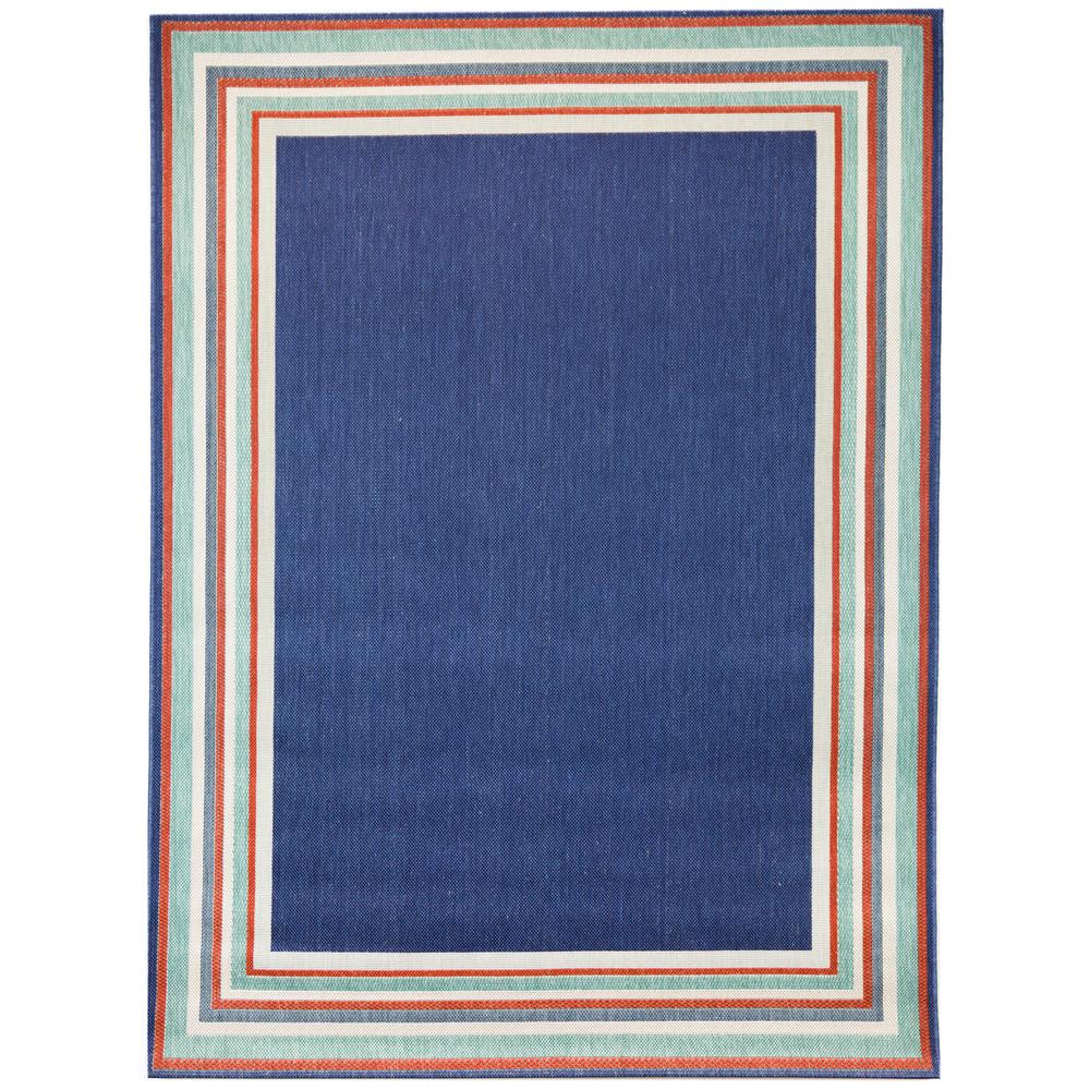 Hampton Bay Outdoor Rugs The Home Depot Multiple Border Navy 7 Ft 10 In X 9