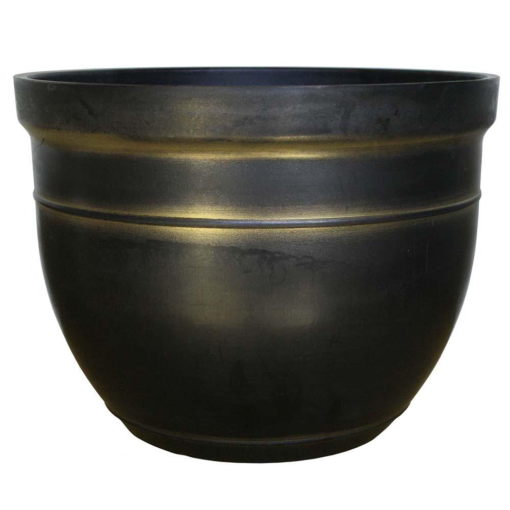 Southern Patio Madison 15 In Dia Gold Resin Composite Planter Cmx