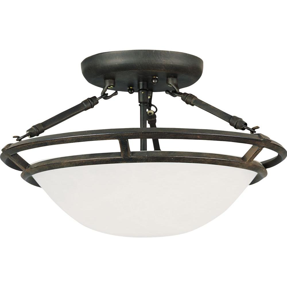 Maxim Lighting Stratus 3 Light Bronze Semi Flush Mount 2670mrbz The Home Depot Maxim Lighting Stratus 3 Light Bronze