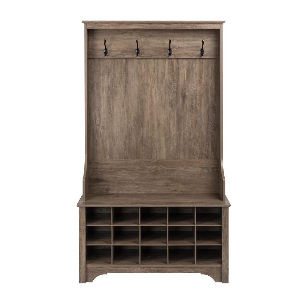 Prepac Drifted Gray Hall Tree With Shoe Storage Dsog 0011 1 The Prepac Drifted Gray Hall Tree With Shoe