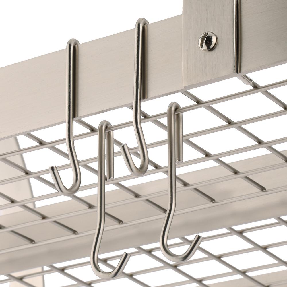 Old Dutch 30 in. x 20.5 in. x 15.75 in. Satin Nickel Pot Rack with Grid