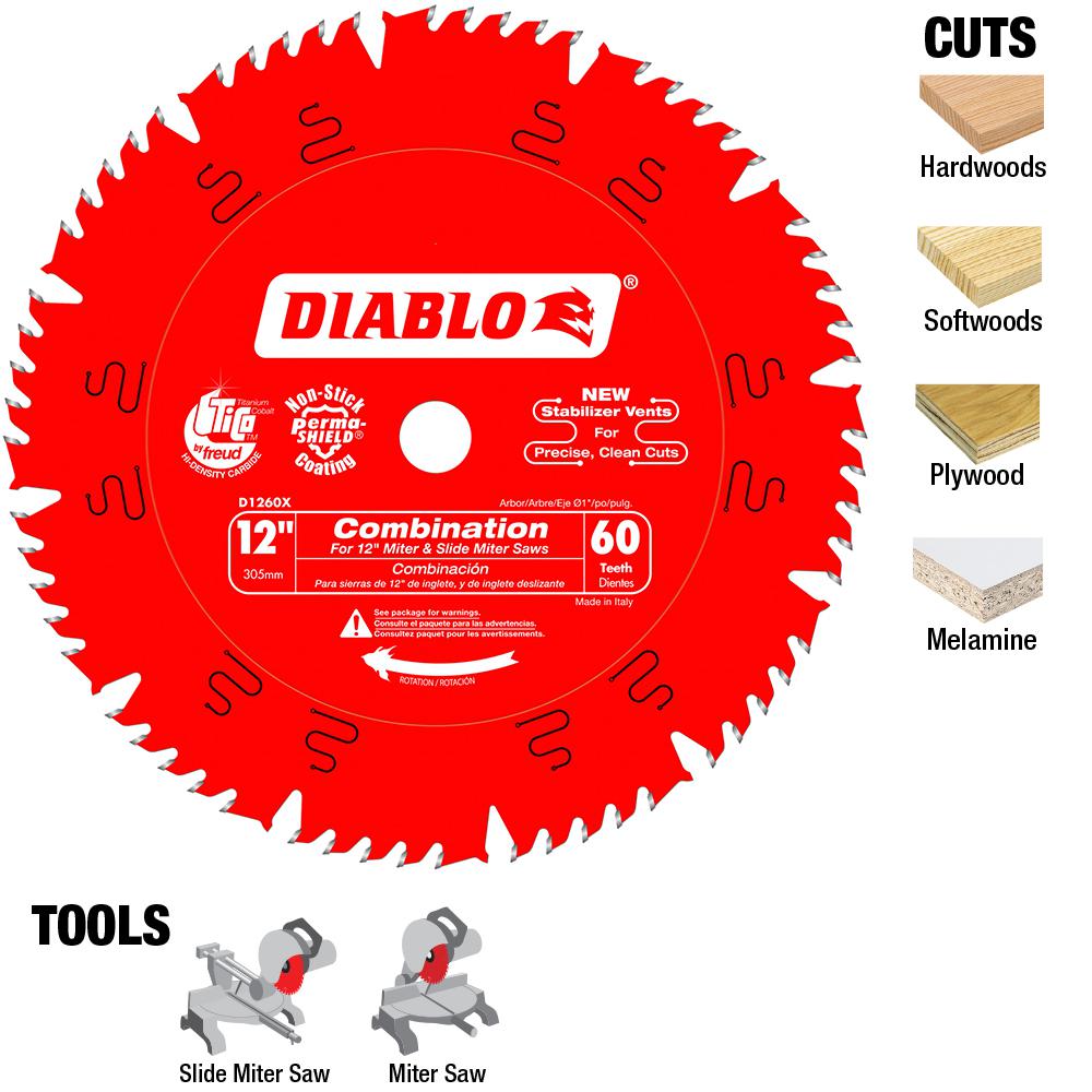 FREUD D1260X DIABLO 12/" x 60 Tooth Circular Saw Blade