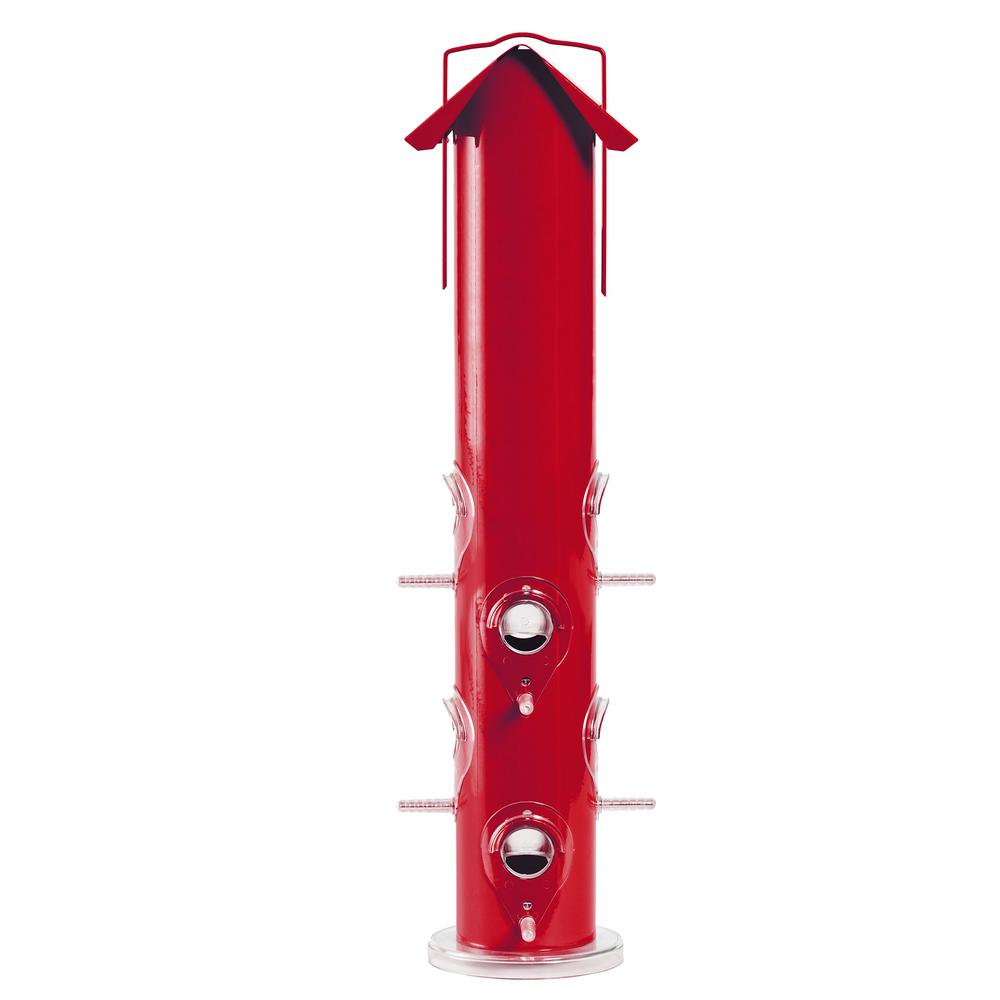 Perky-pet Red Metal Tube Wild Bird Feeder-392 - The Home Depot