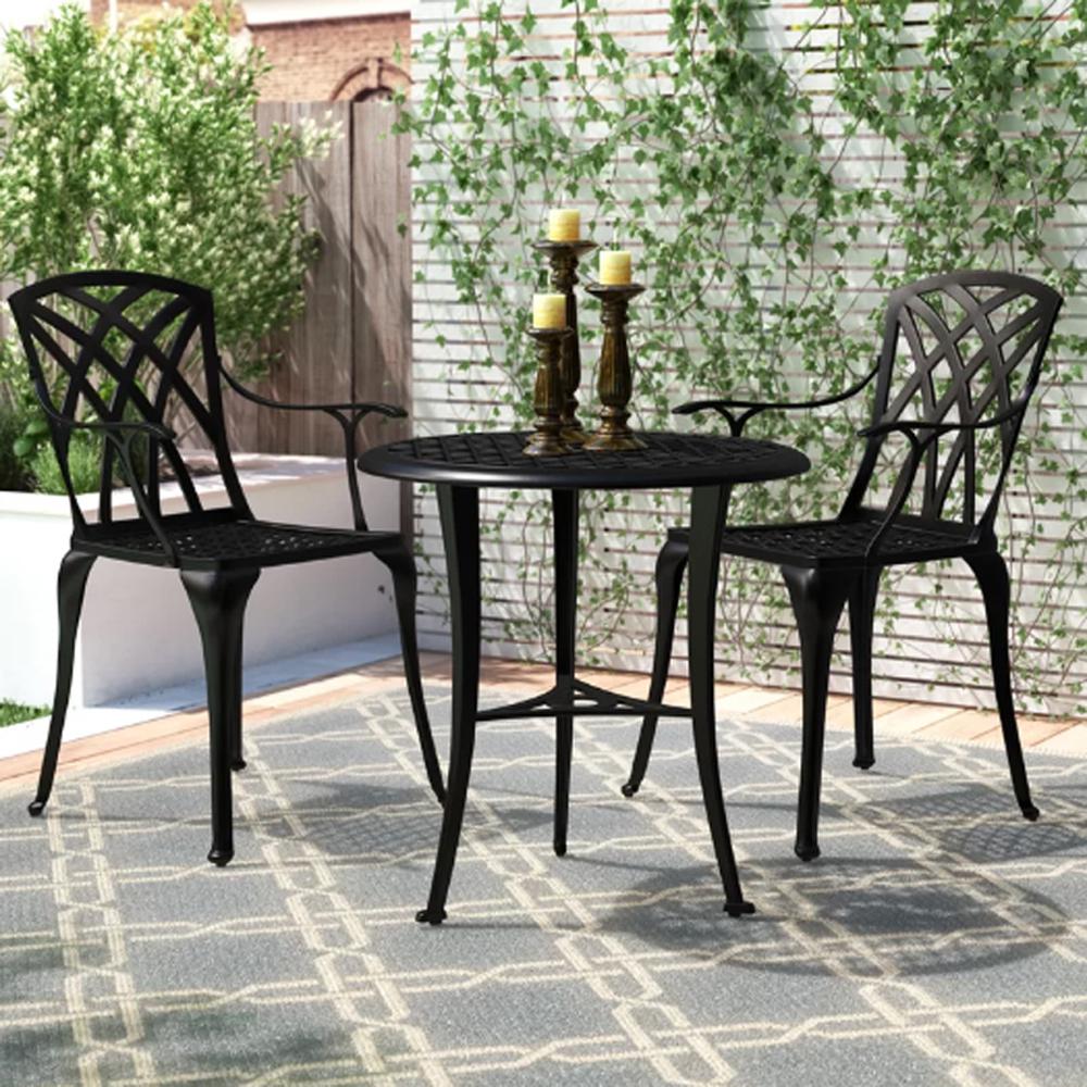 Nuu Garden 3Piece Aluminum Outdoor Patio Bistro Set