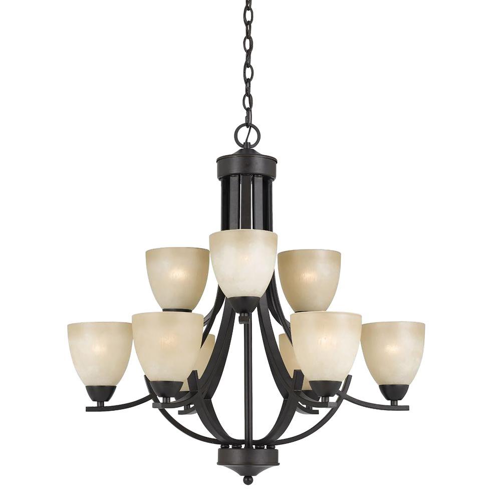 Filament Design Galeri 9-Light Bronze Chandelier-8000-03 ...