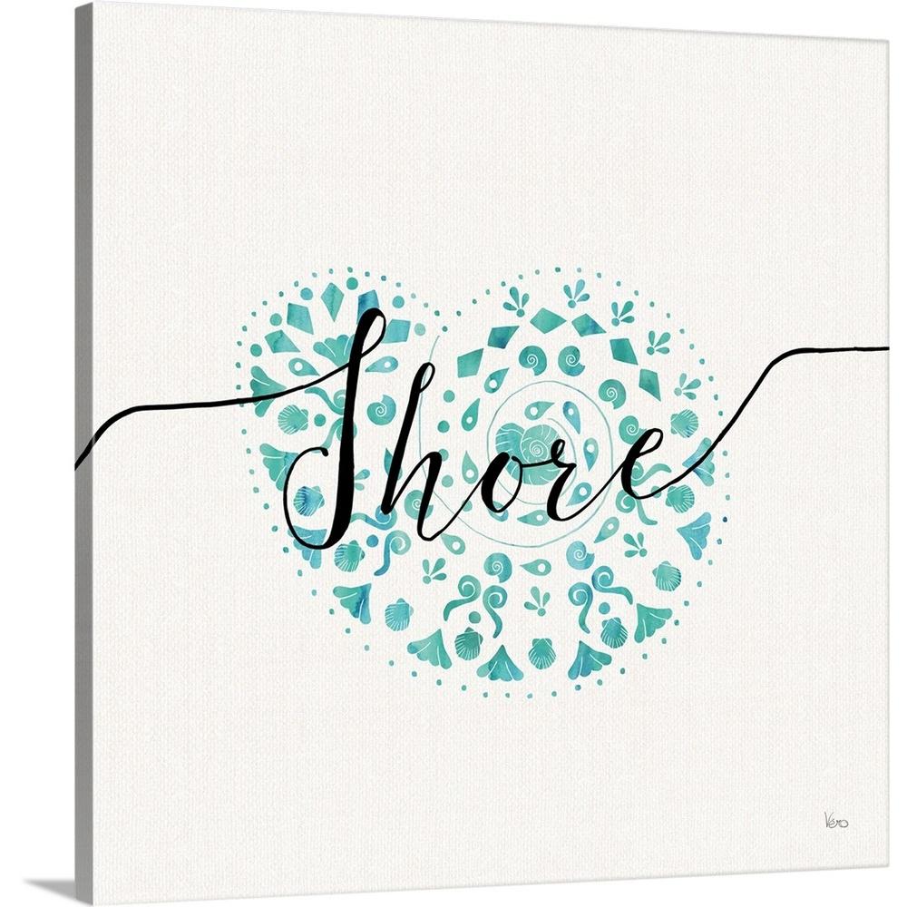 Greatbigcanvas 36 In X 36 In Sea Charms Iv Teal By Veronique Charron Canvas Wall Art 2503124 24 36x36 The Home Depot