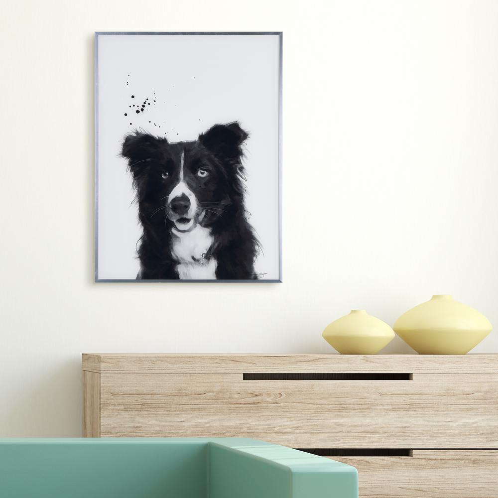 Empire Art Direct Border Collie Black And White Dog Paintings On