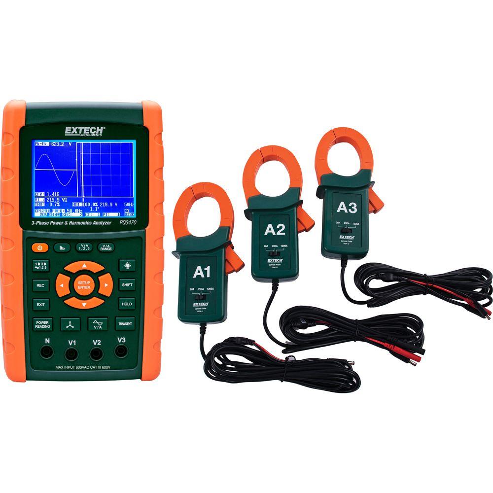 Extech Instruments 3Phase Graphical Power and Harmonics with 1200A