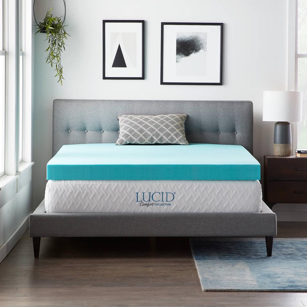 Lucid Comfort Collection 4 Inch Gel and Aloe Infused Memory Foam 