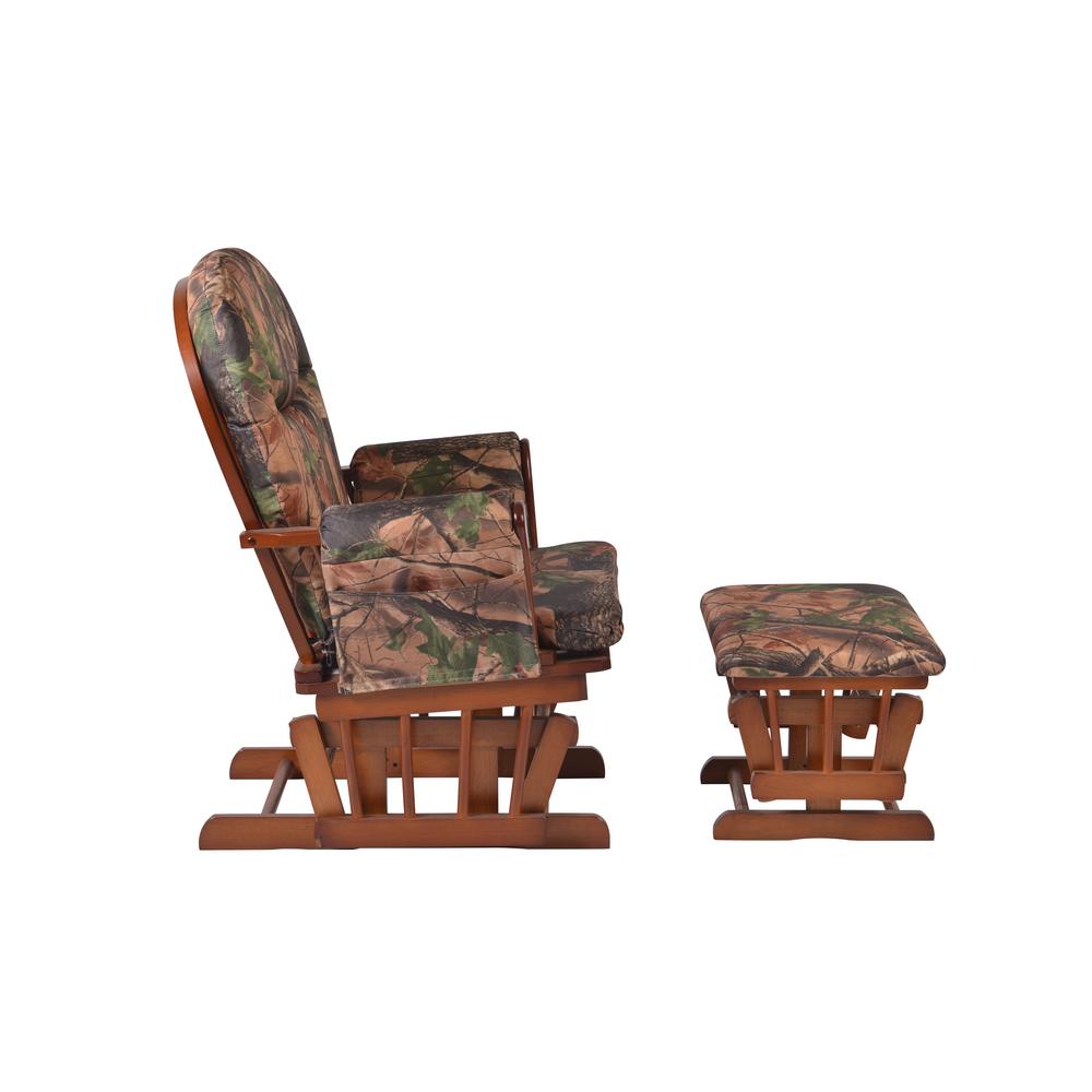Artiva Home Deluxe Camouflage Fabric Cushion Glider Chair And Ottoman Set Af20201ca The Home Depot