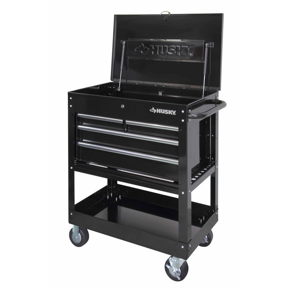 Husky 33 in. 4Drawer Mechanics Tool Utility Cart in BlackHOUC3304B10