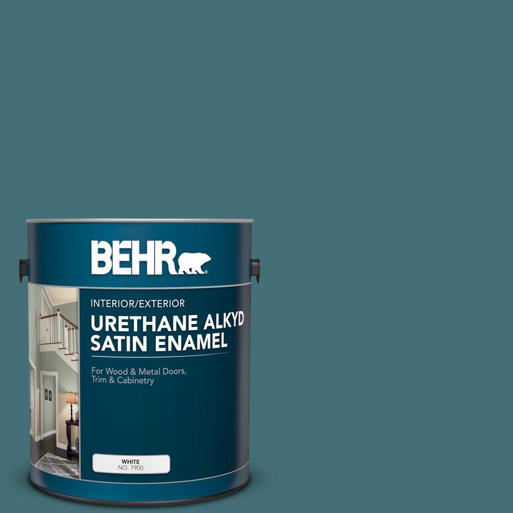 BEHR 5 gal. HDCCL22 Sophisticated Teal Urethane Alkyd Satin Enamel