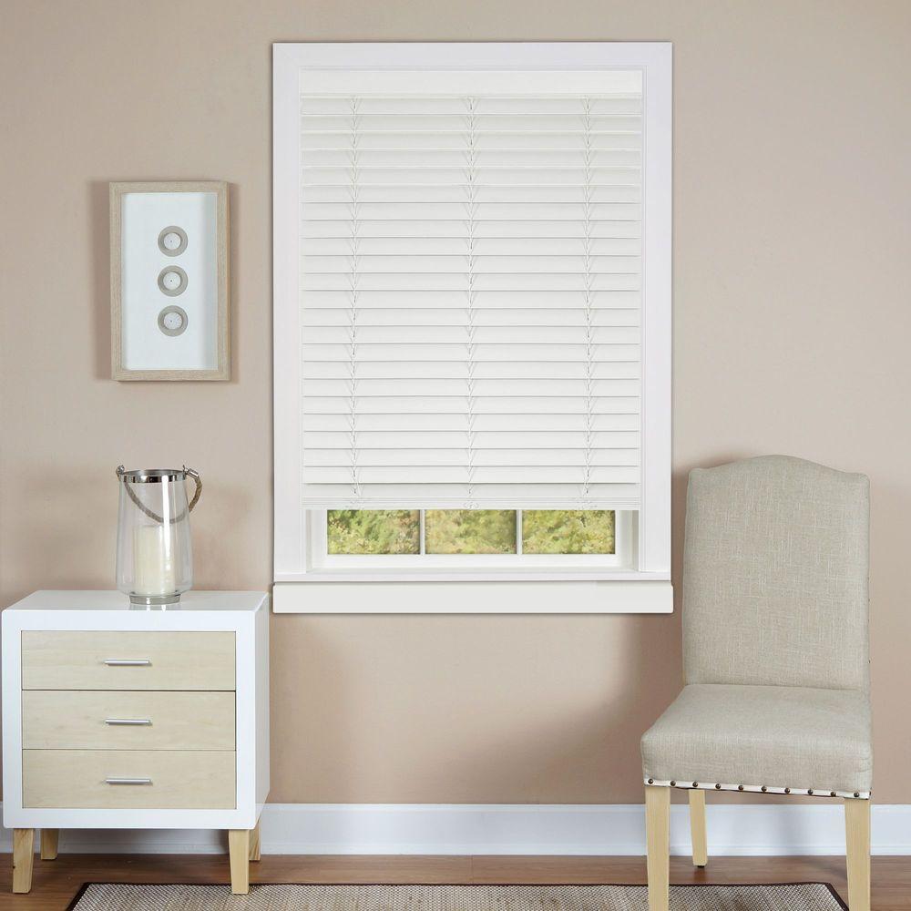 Achim White Cordless 2 In Faux Wood Madera Falsa Plantation Blind Faux Wood Madera Falsa Plantation Blind