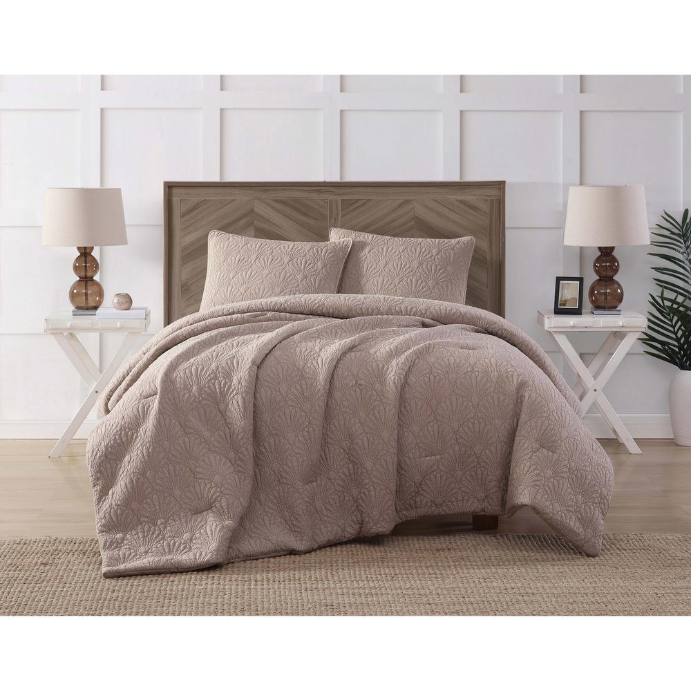 Antik Batik Ocean Washed Cotton Quilted Top Tan King Comforter Set Antik Batik Ocean Washed Cotton Quilted Top Tan King Comforter Set