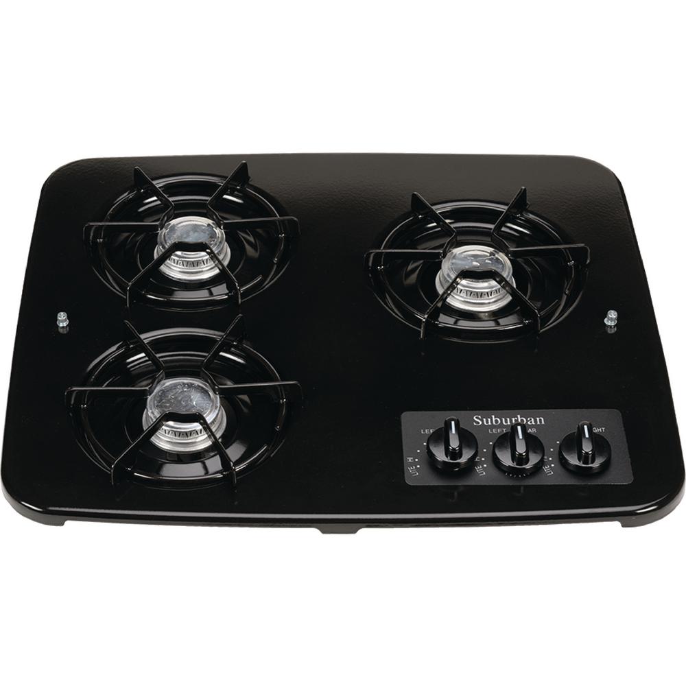 Suburban 3 Burner Drop In Cooktop In Black 2938abk The Home Depot